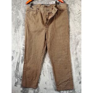 Wah Maker Pants Mens 38 37x27 Wool Blend Pinstripe Frontier Buckle Back USA Made